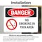 Signmission No Smoking In This Area Danger Sign, Vinyl Decal, 10in W x 7in L, 2PK OS-2PACK-DS-D-710-L-1471 - alternate 3